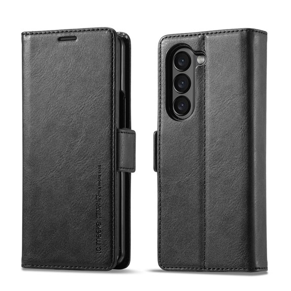 Dteck for Galaxy Z Fold 5 5G with RFID Blocking Wallet Case Credit Card Holder,Flip Book PU Leather Phone Case Shockproof Cover Women Men for Samsung Z Fold 5 Case Wallet,Black