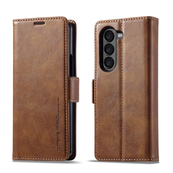 Dteck for Galaxy Z Fold 5 5G with RFID Blocking Wallet Case Credit Card Holder,Flip Book PU Leather Phone Case Shockproof Cover Women Men for Samsung Z Fold 5 Case Wallet,
Brown