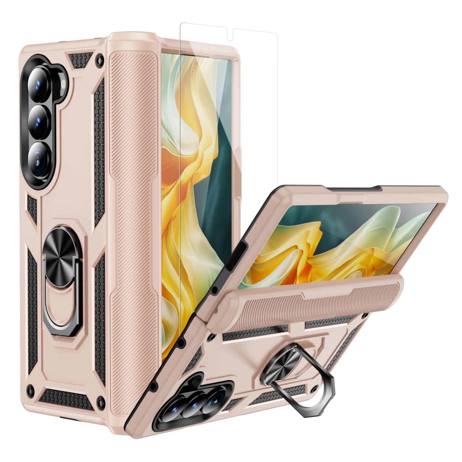 Dteck for Galaxy Z Fold 6 Case with Screen Protector, Hinge Protection ...