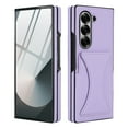 thumbnail image 1 of Dteck for Galaxy Z Fold 7 Case with Card Holder & Invisible Stand, Built-in Tempered Glass Screen Protector, PU Leather Full-Body Protection Anti-Slip Case for Samsung Galaxy Z Fold 7,Purple, 1 of 5