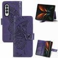 thumbnail image 1 of Dteck Galaxy Z Fold3 5G 7.6-inch Case,Magnetic Butterfly Pattern Leather Card Holder Wallet Case Kickstand Anti-Scratch Shookproof Protection Strap Cover for Samsung Galaxy Z Fold3 5G,Purple, 1 of 9