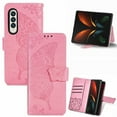 thumbnail image 1 of Dteck Galaxy Z Fold3 5G 7.6-inch Case,Magnetic Butterfly Pattern Leather Card Holder Wallet Case Kickstand Anti-Scratch Shookproof Protection Strap Cover for Samsung Galaxy Z Fold3 5G,Pink, 1 of 9