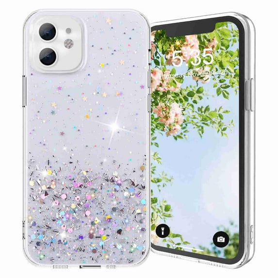 Dteck Glitter Case For iPhone 12 Mini 5.4" for Women Girls - Bling Shiny Sparkling Girls Phone Case Protective Soft TPU Cover, Clear