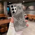 thumbnail image 1 of Dteck Glitter Case for Samsung Galaxy S24 Plus, Cute 3D Butterfly Pattern Plating Bling Case,Camera Protection Sparkly Slim Soft Back Cover for Women Girls, Silver, 1 of 7