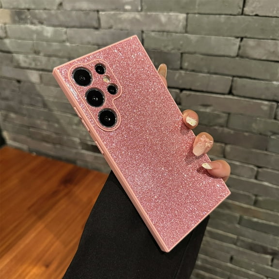Dteck Glitter Case for Samsung S25 Ultra, Cute Sparkle Bling Shiny Women Girls Cases Soft TPU Rubber + PC Slim Shockproof Drop Phone Protective Cover, Pink