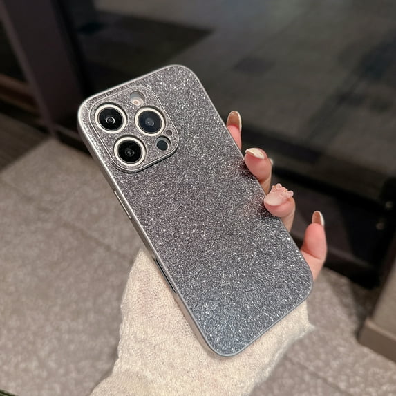 Dteck Glitter Case for iPhone 13, Cute Sparkle Bling Shiny Women Girls Cases Soft TPU Rubber + PC Slim Shockproof Drop Phone Protective Cover, Gray
