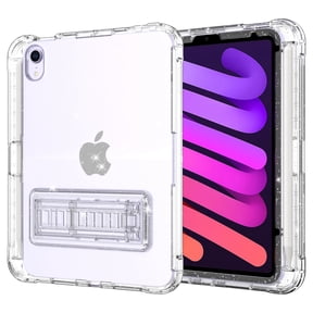 Dteck Glitter for iPad mini Case 8.3" with Built-in Screen Protector Pencil Holder, with Kickstand Full Body Heavy Duty Tough Shockproof Rugged Protective Cover for iPad mini 7/mini 6, Sparkle Clear