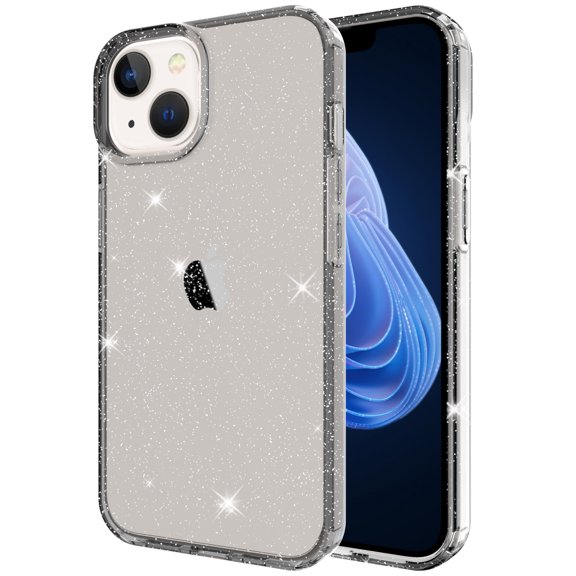 Dteck Glitter for iPhone 11 Case, Shock-Absorbing Scratch Resistant Hard PC + Flexible TPU Frame Shockproof Protective Cover for iPhone 11,Glitter Black