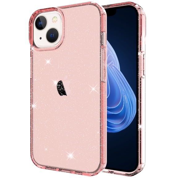 Dteck Glitter for iPhone 11 Case, Shock-Absorbing Scratch Resistant Hard PC + Flexible TPU Frame Shockproof Protective Cover for iPhone 11,Glitter Pink