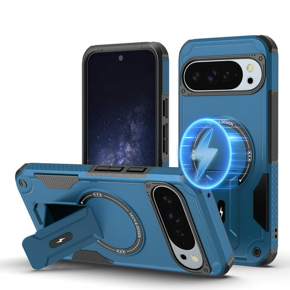 Dteck for Google Pixel 10 Pro XL Case, Compatible with MagSafe Built in Invisible Stand Impact-Resistant Shockproof Magnetic Phone Cover for Pixel 10 Pro XL,Blue