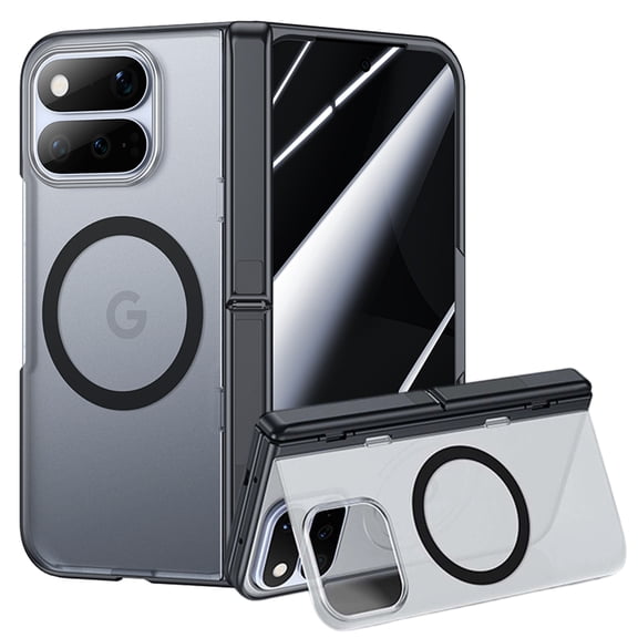 Dteck for Google Pixel 11 Pro Fold Case with Built-in Screen Protector, Compatible with MagSafe, Hidden Hinge Kickstand and Back Panel Stand,Black (Privacy)