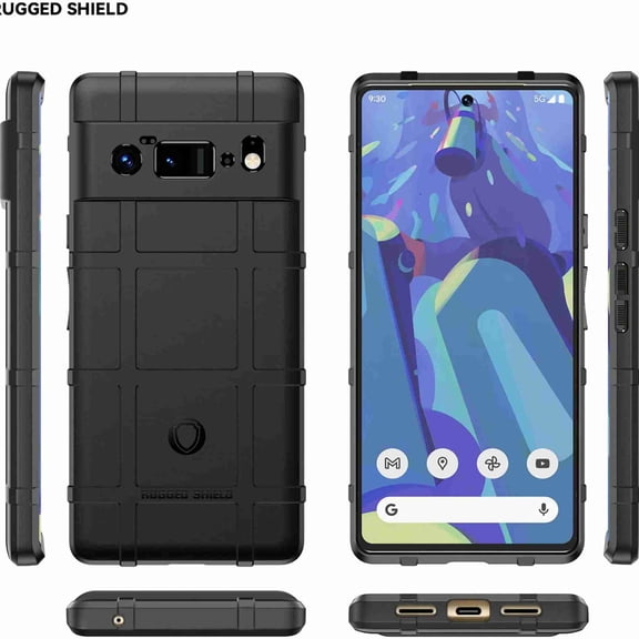 Dteck for Google Pixel 6 Case 2021, Slim Fit Cover Soft Flexible Silicone Rubber Defender Shockproof Anti-Drop Bumper Protective Phone Cover Men Birthday Gift for Google Pixel 6 (Black)