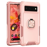 Dteck Google Pixel 6 Case, Google Pixel 6 Case with Finger Ring Holder Kickstand, Military Grade Stand Cover Phone Cases