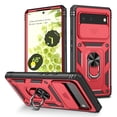 thumbnail image 1 of Dteck for Google Pixel 6 Case with Magnetic Ring Holder, Slide Camera Protection Lens Cover Hybrid Rugged Case with Rotating Ring Stand for Google Pixel 6,Red + Black, 1 of 11