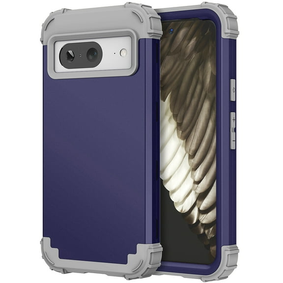 Dteck for Google Pixel 6 Pro Armor Case, 3 in 1 Heavy Duty Shockproof Hybrid Hard PC Soft Rubber Drop Protection Slim Fit Hybrid Protective Cover Case, darkblue