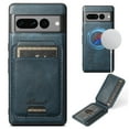 thumbnail image 1 of Dteck for Google Pixel 6 Pro Case Magnetic with Detachable Card Wallet, 2 in 1 Removable Back Cover Compatible with MagSafe, Card Holder Flip Stand Pocket Slim Case for Pixel 6 Pro,Blue, 1 of 6