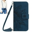 thumbnail image 1 of Dteck for Google Pixel 6A Case, Crossbody Wallet Phone Case Embossed Flower PU Leather with Card Holder, Magnetic Closure Flip Folio Case with Lanyard,Ink Blue, 1 of 8