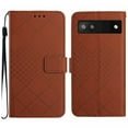thumbnail image 1 of Dteck for Google Pixel 6A Magnetic Case, Premium PU Leather Folio Flip Wallet Case with Card Holder Cash Slot Lanyard Strap Kickstand Function Embossed Pattern Slim Shockproof Cover, brown, 1 of 8