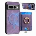 thumbnail image 1 of Dteck for Google Pixel 6a Case, 2 in 1 Magnetic Wallet with Phone Grip, Compatible with MagSafe, Detachable Premium PU Leather Magnetic Case with Card Slots Ring Holder,Purple, 1 of 9