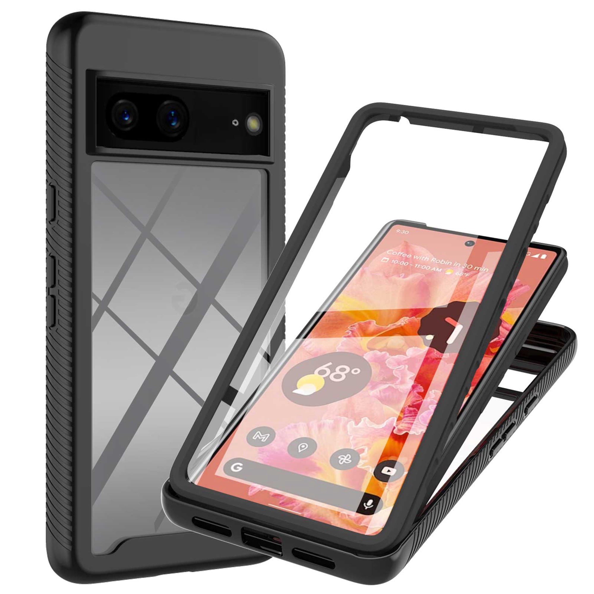 Dteck for Google Pixel 7 Case with Built-in Screen Protector, Full Body ...