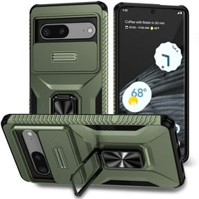 Dteck for Google Pixel 7 Case with Slide Camera Cover,Magnetic Rotated Kickstand Rubber Case Hard PC Camera Protection Military Grade Shockproof Heavy Duty Protective Cover,Darkgreen