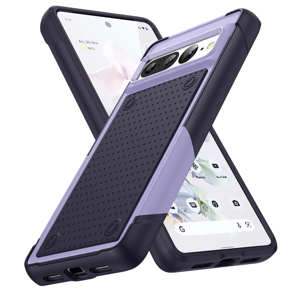 Dteck for Google Pixel 7 Pro Case, Heavy Duty Drop Protection Hybrid Silicone PC Shockproof Rugged Tough Protective Case for Google Pixel 7 Pro,Purple