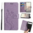 thumbnail image 1 of Dteck Google Pixel 7 Pro Case, Magnetic Closure Wallet RFID Blocking Premium Leather with Card Slots Stand Folio Flip Emboss Wrist Strap Cover for Google Pixel 7 Pro 5G (2022), Lightpurple, 1 of 4
