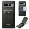 thumbnail image 1 of Dteck for Google Pixel 7 Pro Case Magnetic with Detachable Card Wallet, 2 in 1 Removable Back Cover Compatible with MagSafe, Card Holder Flip Stand Pocket Slim Case for Pixel 7 Pro,Black, 1 of 6
