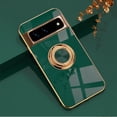 thumbnail image 1 of Dteck for Google Pixel 7 Pro Case with Ring Kickstand, Magnetic Compatible Car Mount, Soft TPU Shockproof Electroplated Protective Phone Case for Google Pixel 7 Pro, Green, 1 of 7