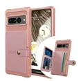 thumbnail image 1 of Dteck for Google Pixel 7 Pro Phone Case, Rugged Shockproof Silicone Bumper PU Leather Back Cover with Flip Card Holder Wallet Protective Case for Google Pixel 7 Pro, Rosegold, 1 of 5