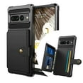 thumbnail image 1 of Dteck for Google Pixel 7 Pro Phone Case, Rugged Shockproof Silicone Bumper PU Leather Back Cover with Flip Card Holder Wallet Protective Case for Google Pixel 7 Pro, Black, 1 of 5