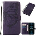 thumbnail image 1 of Dteck Google Pixel 7 Wallet Case, Magnetic Closure Flip PU Leather Wrist Strap Credit Card Holder Slots With Kickstand Butterfly Patterned Shockproof Cover For Google Pixel 7, Purple, 1 of 10