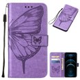 thumbnail image 1 of Dteck Google Pixel 7 Wallet Case, Magnetic Closure Flip PU Leather Wrist Strap Credit Card Holder Slots With Kickstand Butterfly Patterned Shockproof Cover For Google Pixel 7, Lightpurple, 1 of 10