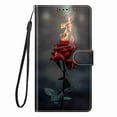 thumbnail image 1 of Dteck for Google Pixel 7 Wallet Case, Shockproof Fashion 3D Painted Pattern Premium PU Leather Wrist Strap Magnetic Card/Cash Slots Stand Flip Protective Cover, Fire Rose, 1 of 6