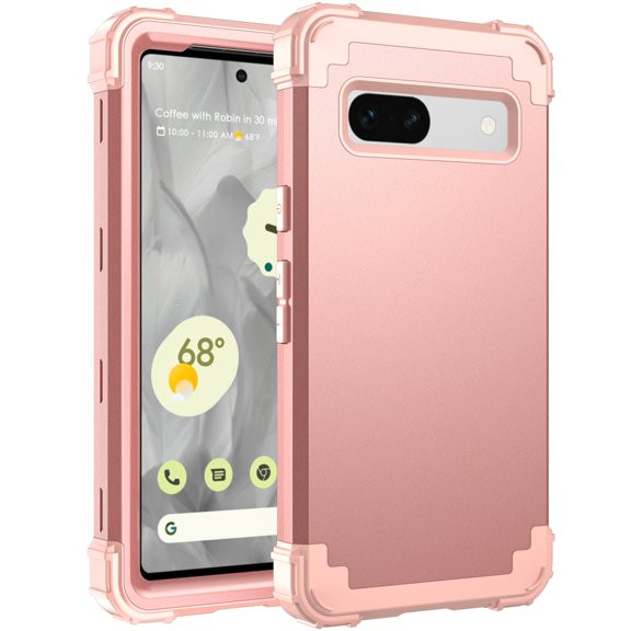Dteck for Google Pixel 7A 5G Case, Dual Layer Heavy Duty Tough Rugged Light Weight Slim Shockproof Protective Drop Protection Phone Case 2023 New Cover for Google Pixel 7A (6.1 Inch), Rosegold