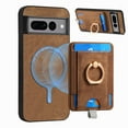 thumbnail image 1 of Dteck for Google Pixel 7A Case, 2 in 1 Magnetic Wallet with Phone Grip, Compatible with MagSafe, Detachable Premium PU Leather Magnetic Case with Card Slots Ring Holder,Brown, 1 of 9