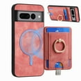 thumbnail image 1 of Dteck for Google Pixel 7A Case, 2 in 1 Magnetic Wallet with Phone Grip, Compatible with MagSafe, Detachable Premium PU Leather Magnetic Case with Card Slots Ring Holder,Pink, 1 of 9