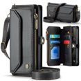 thumbnail image 1 of Dteck for Google Pixel 7A Case with RFID Blocking Wallet Case for Women Men, Shockproof PU Leather Magnetic Flip Strap Zipper Card Holder Phone Case,Black, 1 of 6