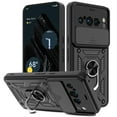thumbnail image 1 of Dteck for Google Pixel 8 Bracket Shell Case, Shockproof Heavy Duty Kickstand Rotate Ring Stand Magnetic with Car Mount Holder Slide Lens Cover Rugged Case, black, 1 of 7
