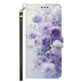 thumbnail image 1 of Dteck for Google Pixel 8 Case Wallet with Card Holder Slots, Wrist Strap, TPU Interior Protective, Stand PU Leather Folio Flip Cases Cover for Google Pixel 8,Purple Flower, 1 of 5