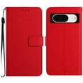 thumbnail image 1 of Dteck for Google Pixel 8 Magnetic Case, Premium PU Leather Folio Flip Wallet Case with Card Holder Cash Slot Lanyard Strap Kickstand Function Embossed Pattern Slim Shockproof Cover, red, 1 of 8