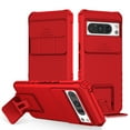 thumbnail image 1 of Dteck for Google Pixel 8 Pro 5G Case, Military Grade Dual Layer Heavy Duty Shockproof Full Body Slide Camera Lens Protective Built in Foldable Kickstand Phone Cover, Red, 1 of 11