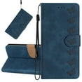 thumbnail image 1 of Dteck for Google Pixel 8 Pro Case with Card Holder, [Kickstand][Wrist Strap][Card Holder Slots] Butterfly Floral Embossed PU Leather Flip Cover for Google Pixel 8 Pro,Blue, 1 of 6