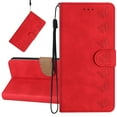 thumbnail image 1 of Dteck for Google Pixel 8 Pro Case with Card Holder, [Kickstand][Wrist Strap][Card Holder Slots] Butterfly Floral Embossed PU Leather Flip Cover for Google Pixel 8 Pro,Red, 1 of 6