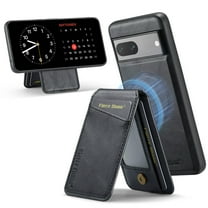 Dteck for Google Pixel 8 Pro Case Magnetic with Detachable Card Holder Wallet, Magnetic Phone Cover Compatible with MagSafe, Premium PU Leather Slim Shockproof Case for Pixel 8 Pro,Black