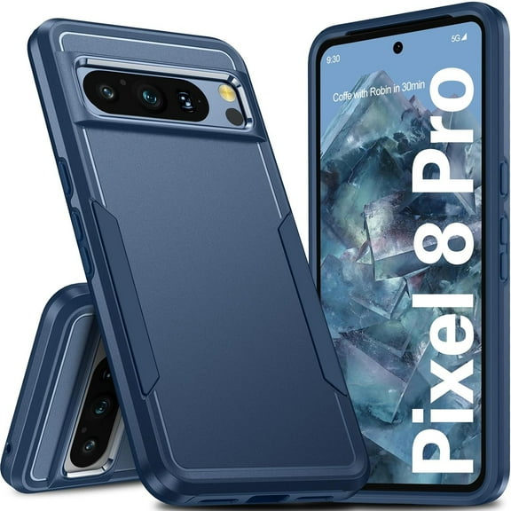 Dteck for Google Pixel 8 Pro Case Military Grade Drop Protection Shockproof Anti-Scratch Hard Back Protective Slim Phone Case for Pixel 8 Pro 6.7",Blue