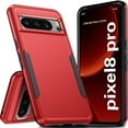 thumbnail image 1 of Dteck for Google Pixel 8 Pro Case Military Grade Drop Protection Shockproof Anti-Scratch Hard Back Protective Slim Phone Case for Pixel 8 Pro 6.7",Red+Black, 1 of 6