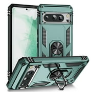 Dteck for Google Pixel 8 Pro Case with Screen Protector, Rotated Ring Kickstand Military Grade Drop Protection Shockproof Rugged Case for Google Pixel 8 Pro,Green