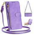 thumbnail image 1 of Dteck for Google Pixel 8 Pro Case for Women, Crossbody Wallet Phone Case with Card Holder, PU Leather Magnetic Closure Flip Zipper Strap Wallet Phone Case,Purple, 1 of 8
