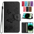 thumbnail image 1 of Dteck for Google Pixel 8 Pro Case with Wrist Strap, Pixel 8 Pro Wallet Case with Credit Card Slots, Embossed Butterfly Folio Flip Protective Phone Case for Pixel 8 Pro 2023,Black, 1 of 3